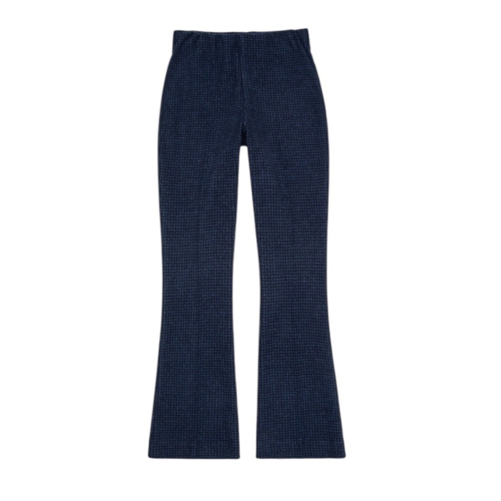 ANN MASHBURN Cobalt Navy Houndstooth Faye Flare Cropped Pants - Picture 5 of 10